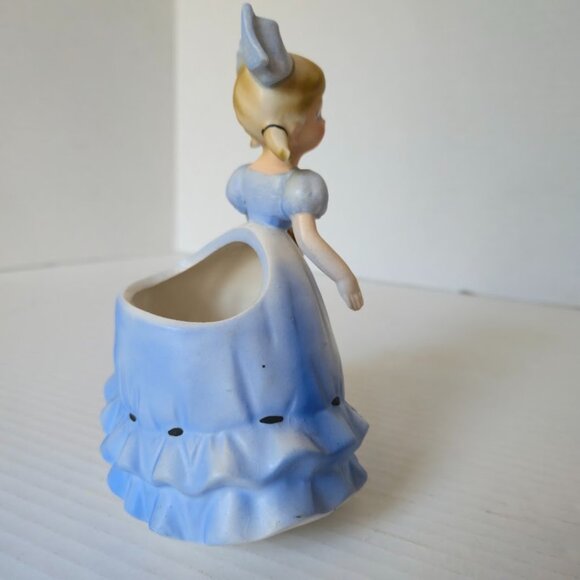1950s Napco/Lefton Cute Girl Dress & Bow Ceramic Figurine/Planter Vintage- Japan - Picture 6 of 7